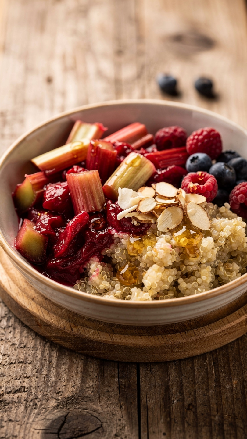 Rhubarb Quinoa Breakfast Bowl