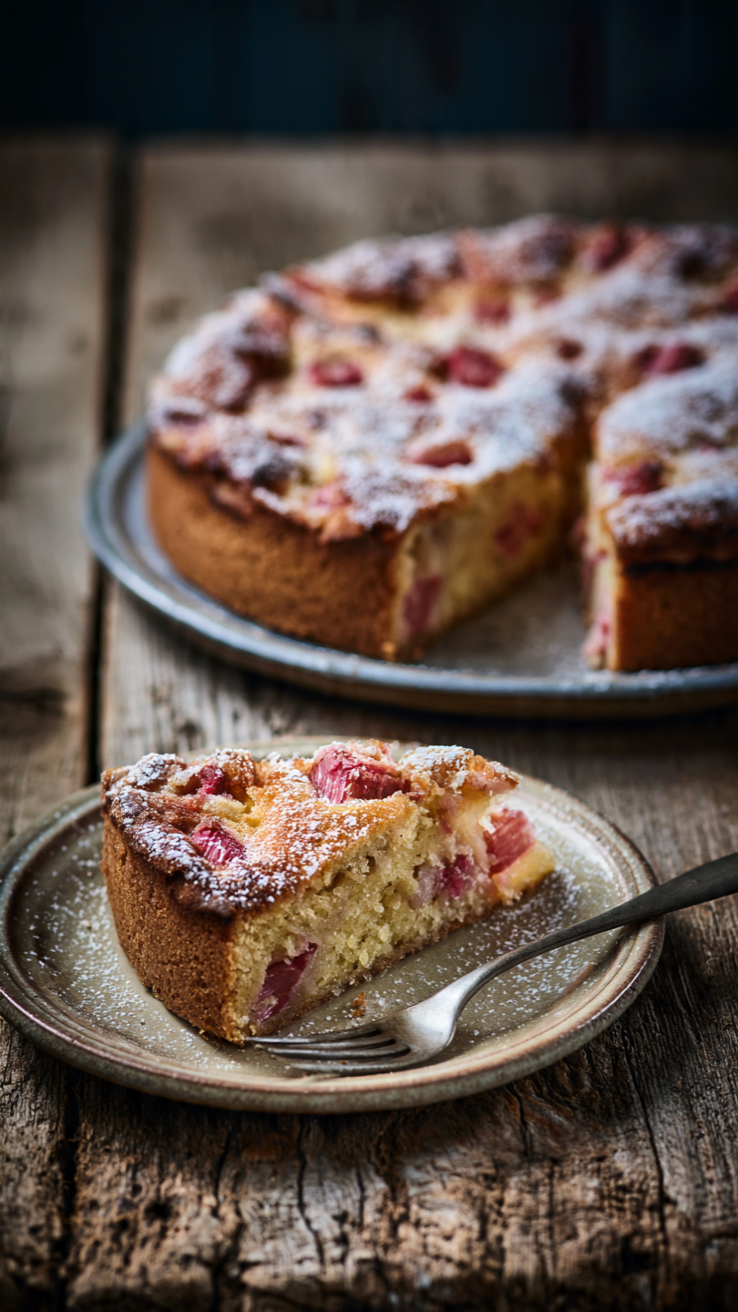 Old-Fashioned Rhubarb Cake with Brown Sugar Streusel