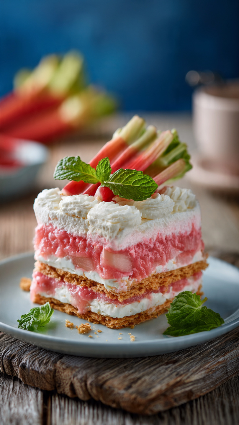 Rhubarb Icebox Cake