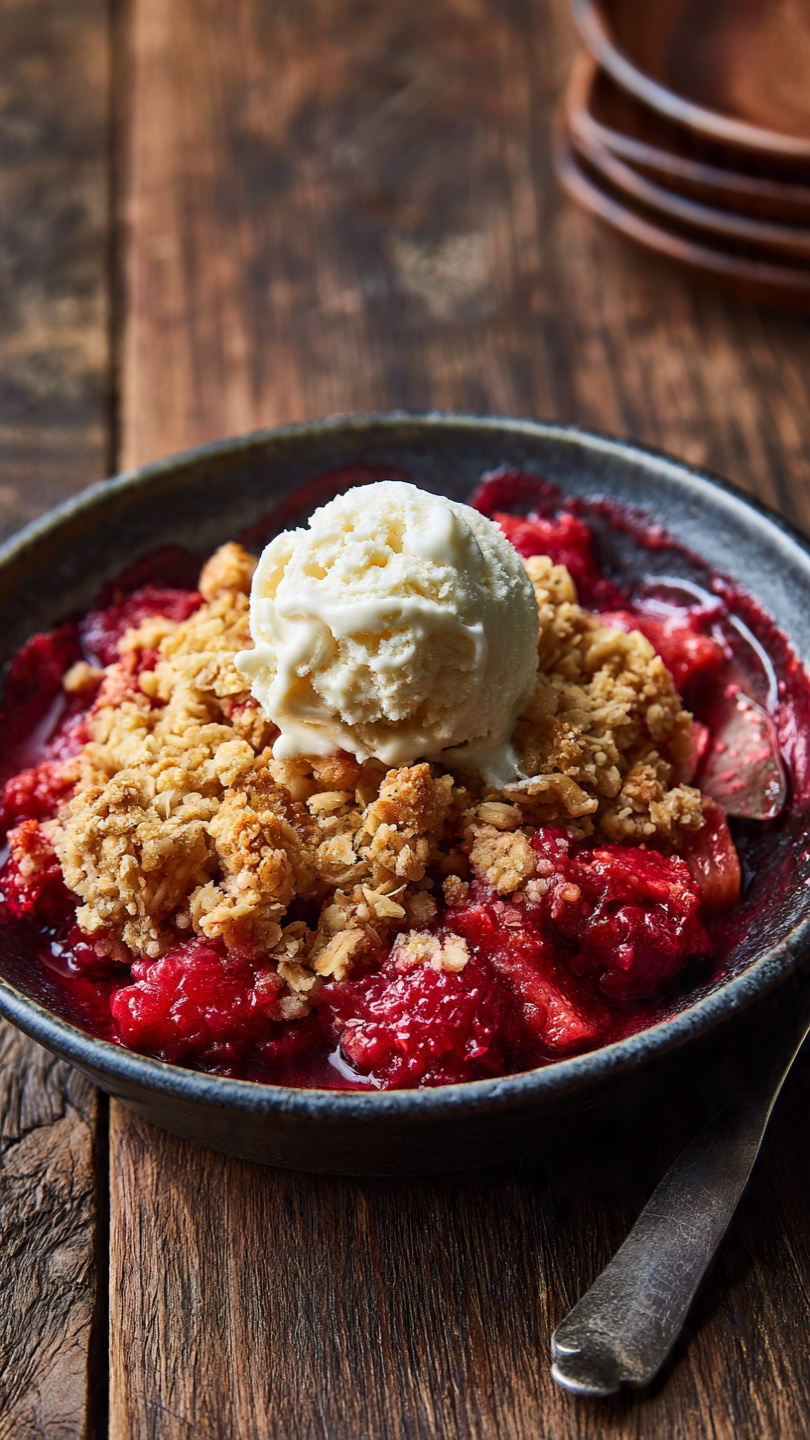 Rhubarb Raspberry Crumble